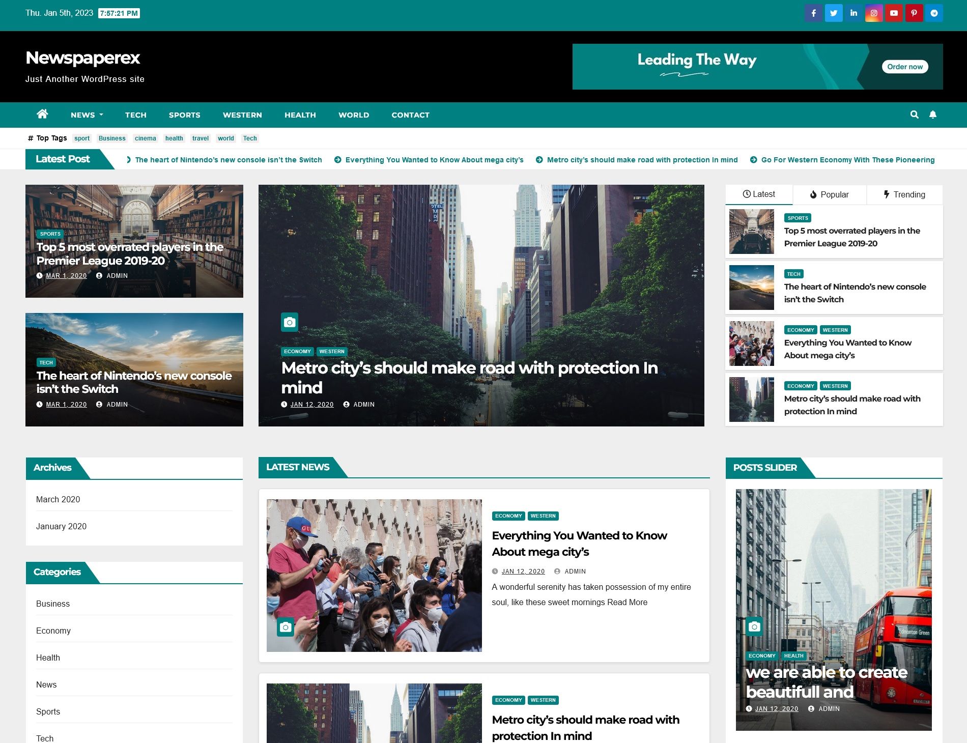 Free WordPress Theme: Newspaperex