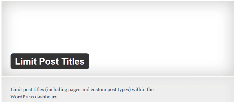 Free WordPress Plugin: Limit Post Titles