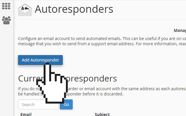 cPanel email add autoresponders