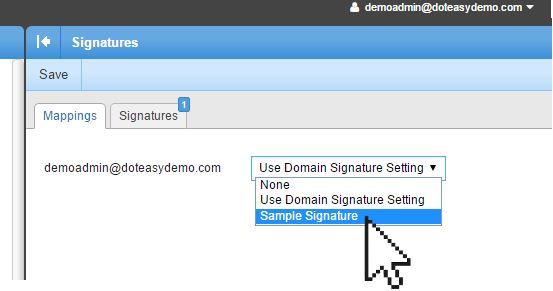 Smartermail assigning signature