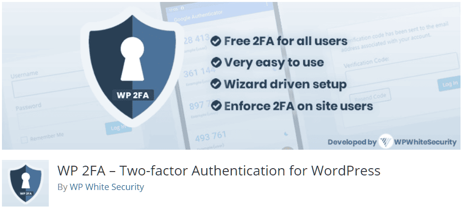 Free WordPress Plugin: WP 2FA – Two-factor Authentication for WordPress