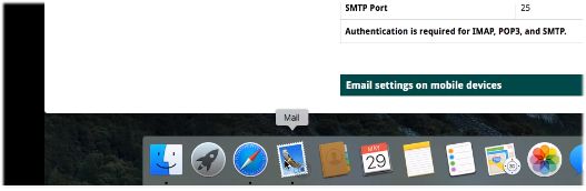 Mac Mail on dock