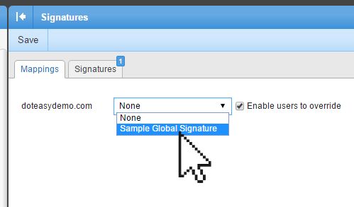 Smartermail signature global settings