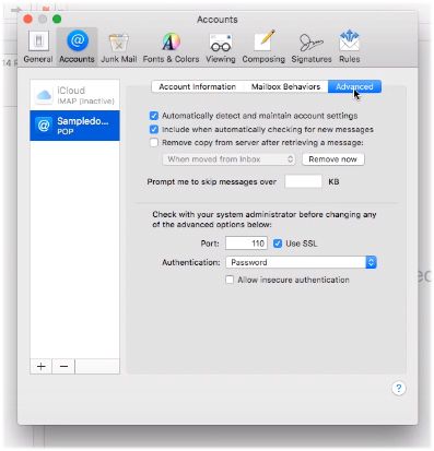 Mac Mail advanced setup