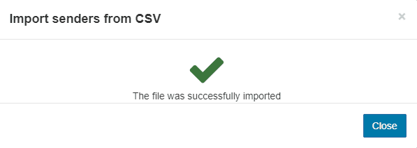 Import senders from CSV Done