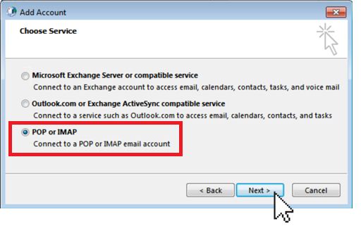 Outlook POP or IMAP