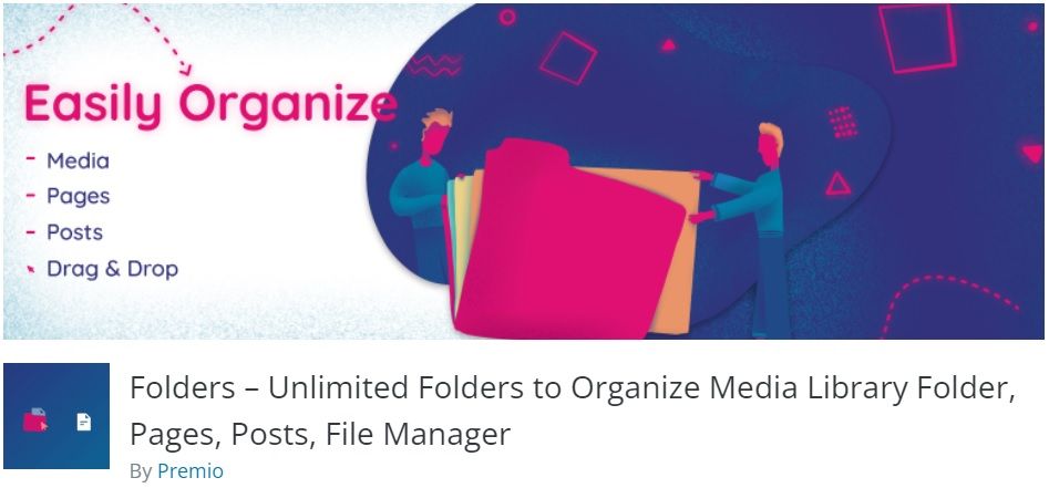 Free WordPress Plugin: Folders – Unlimited Folders to Organize Media Library Folder, Pages, Posts, File Manager