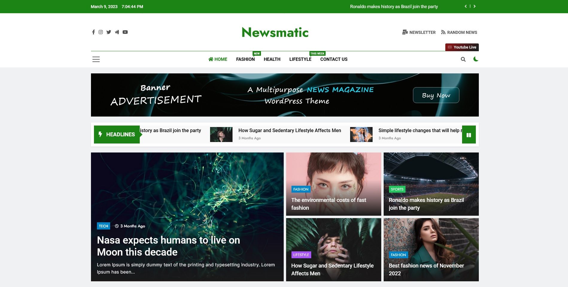 Free WordPress Theme: Newsmatic