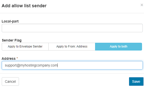 Add allow list sender