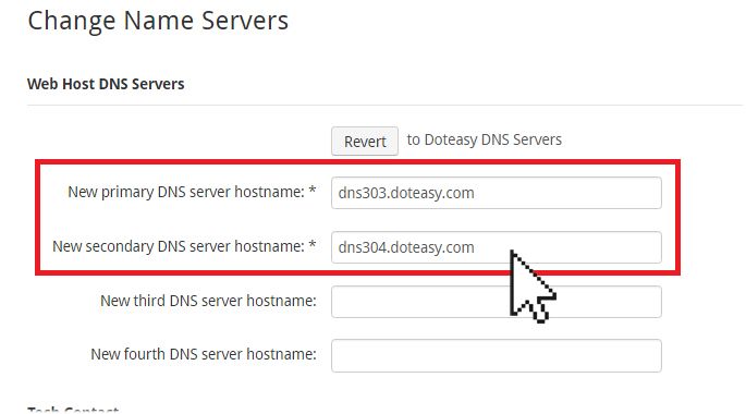 add-on domain new dns server hostname