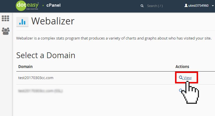 cPanel webalizer view stat