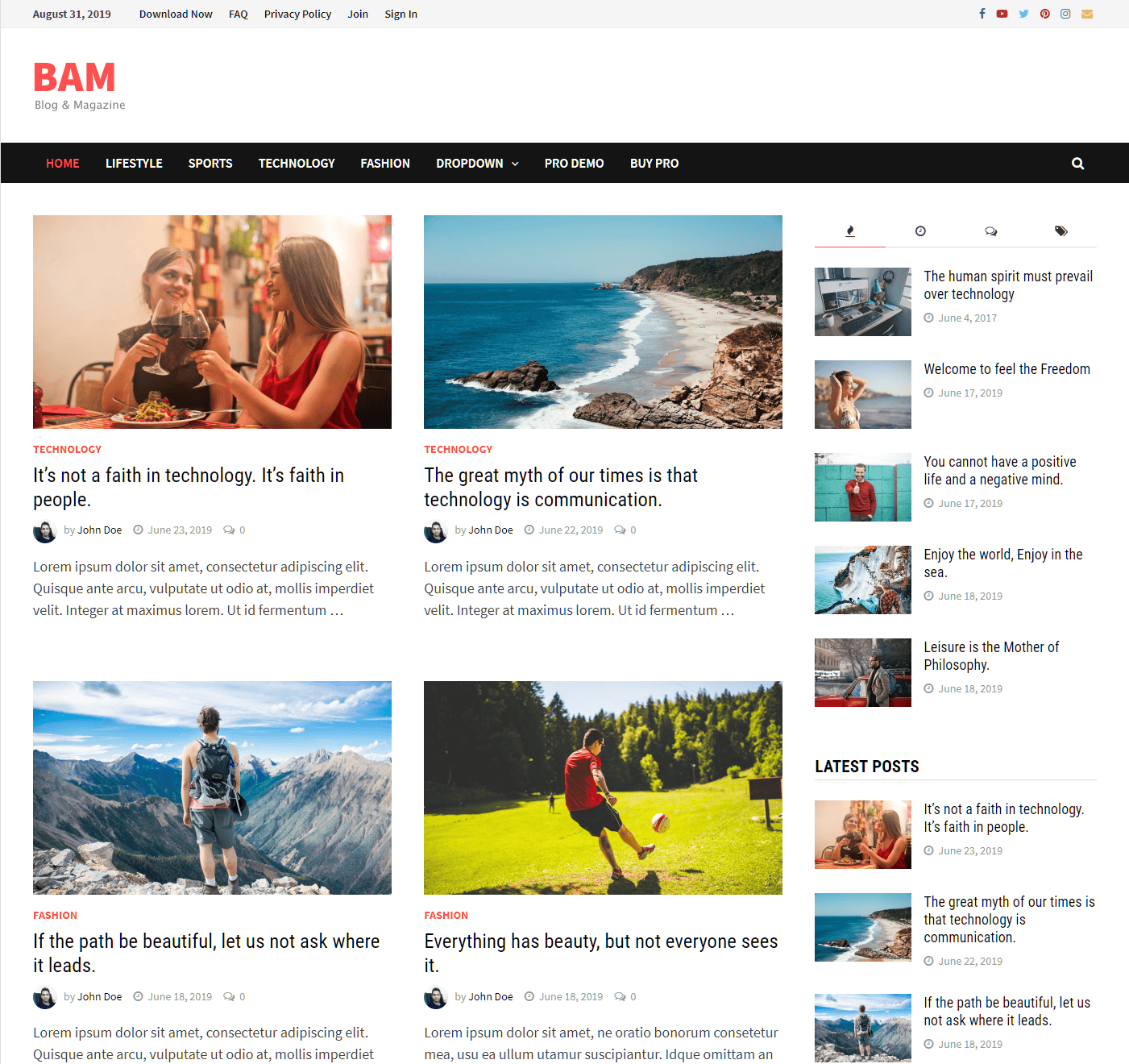 Free WordPress Theme: Bam