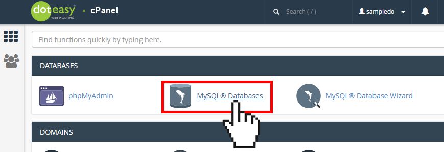 Doteasy cPanel MySQL database