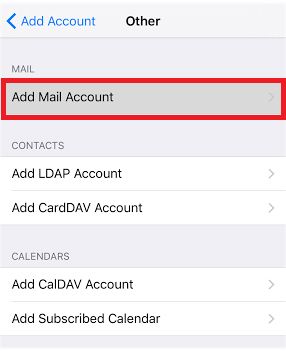 ios add mail other account