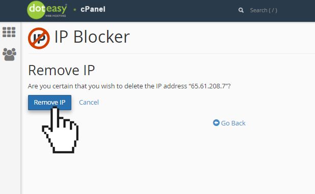 cPanel IP blocker remove IP