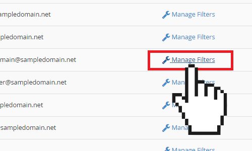 cPanel manage filter