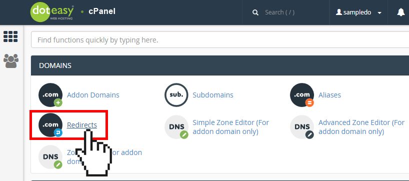 Doteasy cPanel redirects