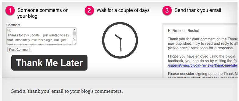 Free WordPress Plugin: Thank Me Later