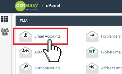 Doteasy cPanel email accounts