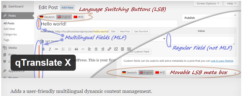 Free WordPress Plugin: qTranslate X