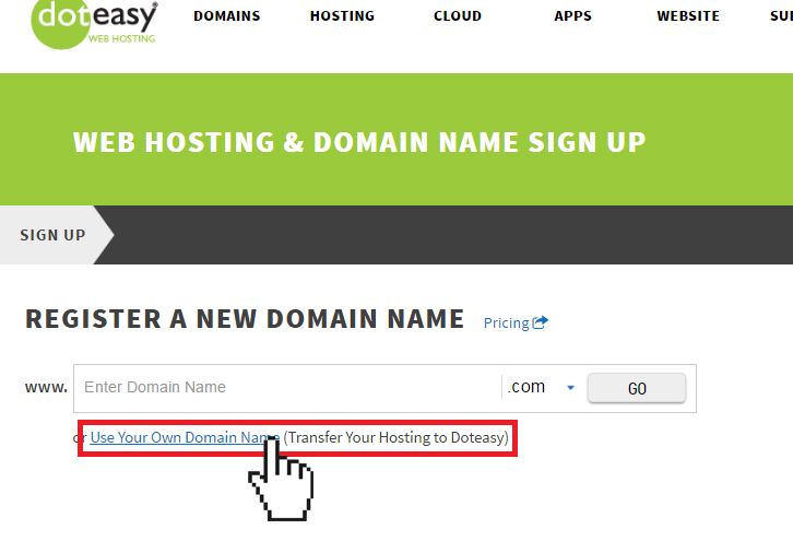 transfer domain to Doteasy