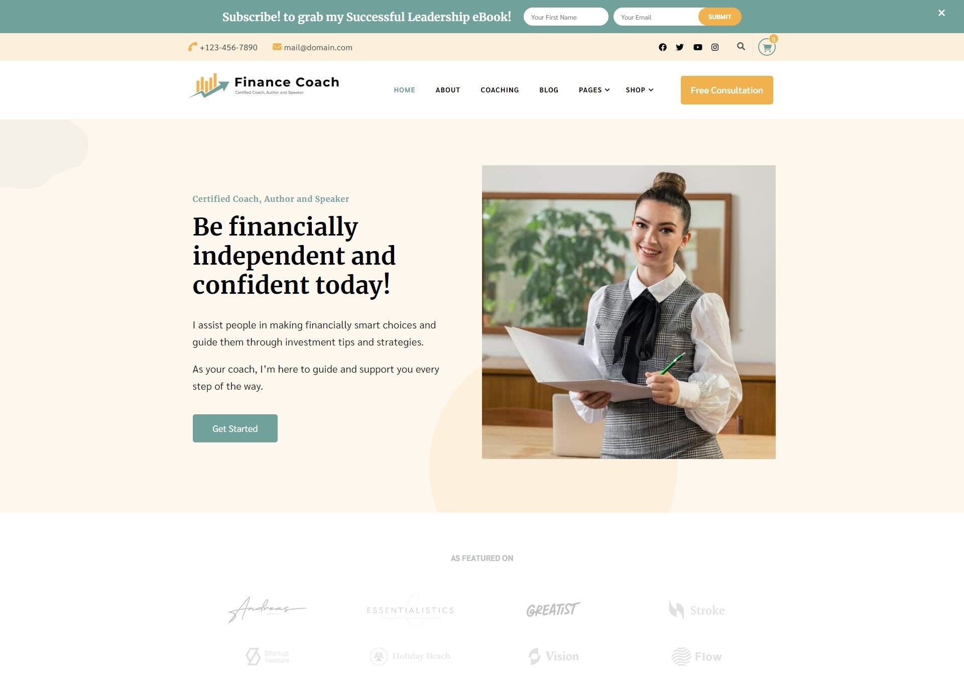 Free WordPress Theme: Finance Coach