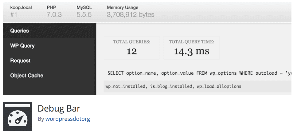 Free WordPress Plugin: Debug Bar